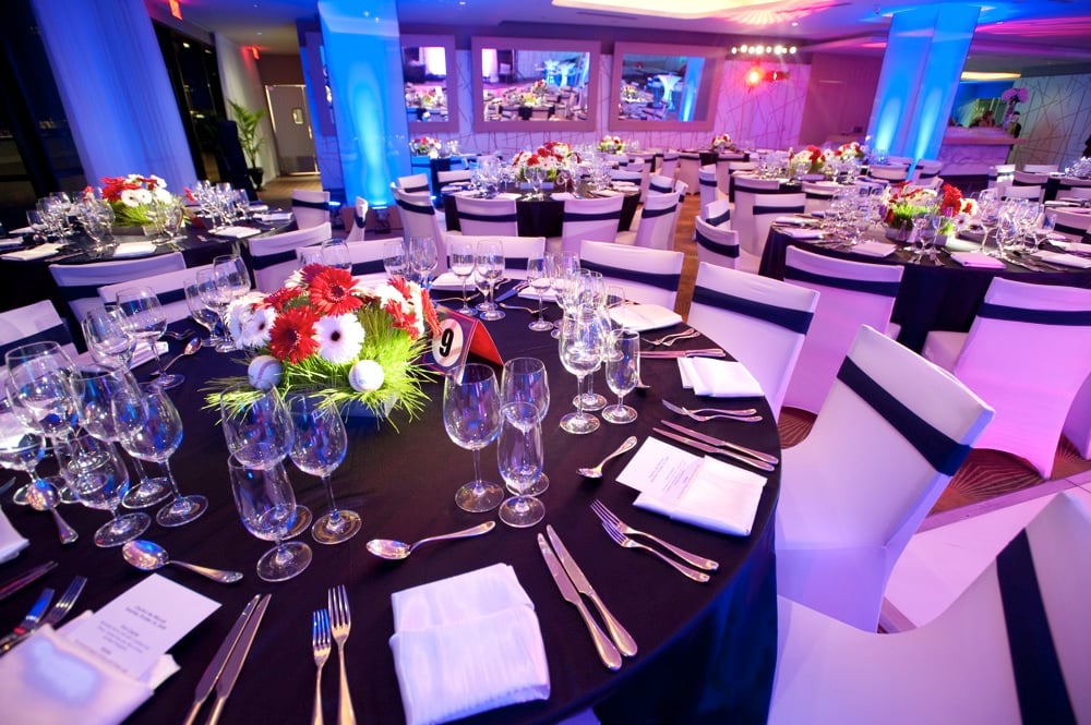 event table decoration with seating arrangements