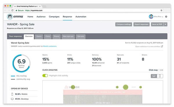 Emma Email Marketing tool for marketing automation