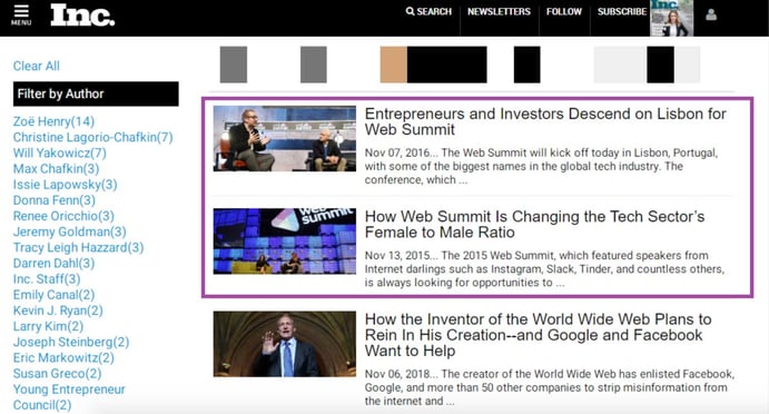 Inc.-website-with-a-purple-square-around-videos-on-their-page