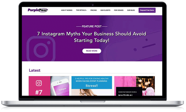 a Purplepass blog screen