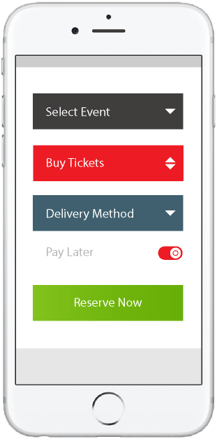 iphone screen shows ticketing options for event