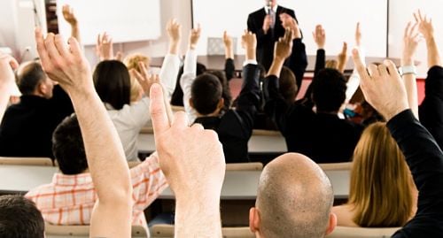 people participating in the Q&A breakout session