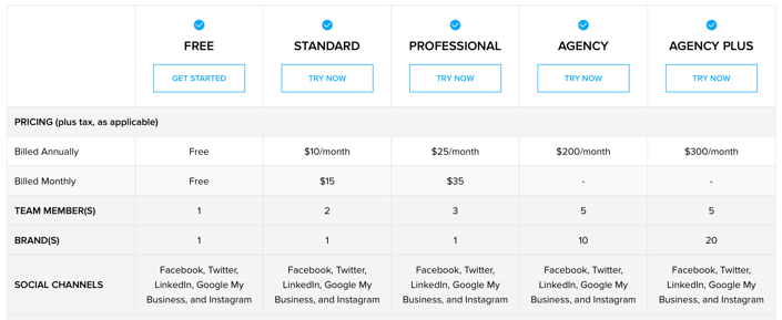 Zoho Social pricing