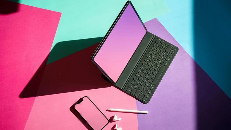Smartphone and Laptop Creative electronic devices