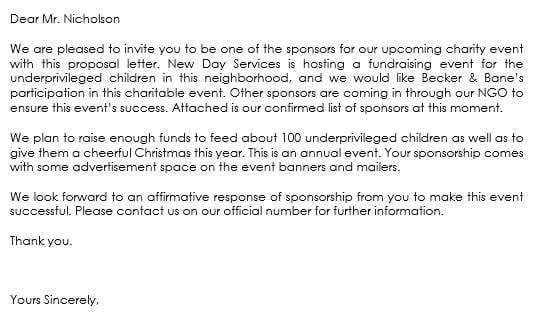 sample personalized sponsorship proposal letter