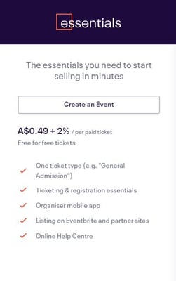 Eventbrite Essentials plan