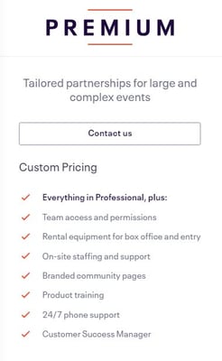 Eventbrite Premium plan