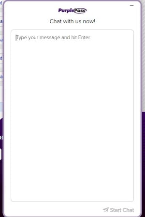 purplepass feature for the live chat support 