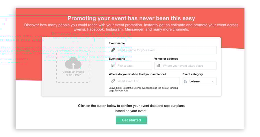 creating an event in evensi