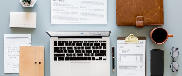 an event planner's desk