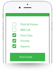 purchasing tickets online displayed on iphone screen