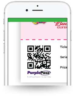 purplepass hologram on a ticket