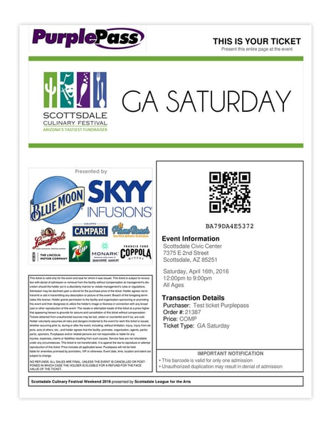 sample Purplepass print-at-home ticket