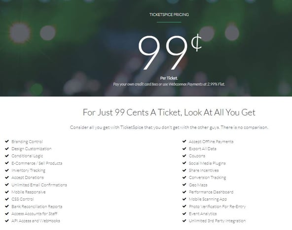 TicketSpice pricing