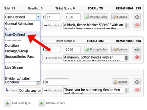 An arrow pointing to user-defined